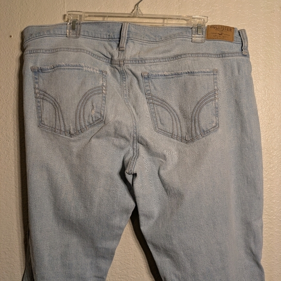 Holister Light Blue Distressed Jeans Size 15 W32 - Picture 7 of 8